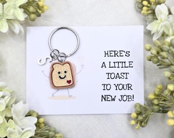 A little toast to your new job keyring funny Gift New Job New Beginnings Leaving Card Work Colleague  Coworker New Job Colleague Leaving