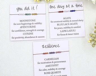You Did It Crystal bracelet Congratulations Gift Support bracelet Crystal bracelet Silk Dainty bracelet