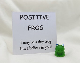 Positive Frog Gift Desk Buddy Cute little Frog Pocket Hug Frog Lover Best Friend Gift Positive Gift Lucky Small Gift Cheer up gift Novelty