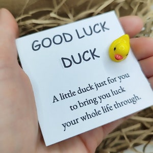 Good Luck Duck Good Luck Gift Cute Duck Gift Desk Buddy Cute little Duck Pocket Hug Duck Best Friend Gift Positive Gift Lucky Novelty Gift