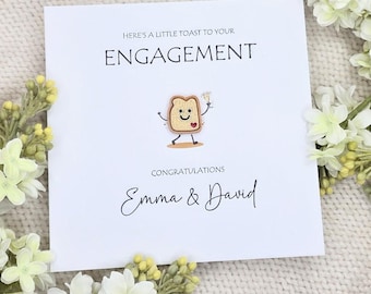 Here's a little toast to your Engagement - personalized card