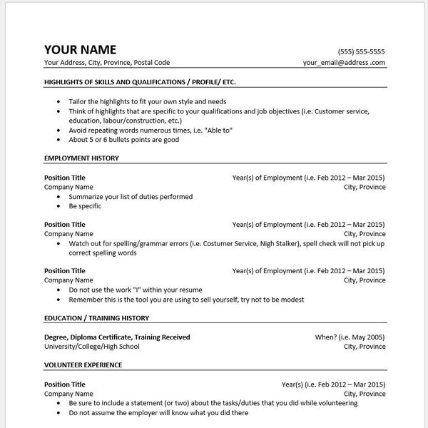Basic Resume Example, Clean Template Microsoft Word, Minimalist Resume Template 2023, Made By Experienced Resume Writer