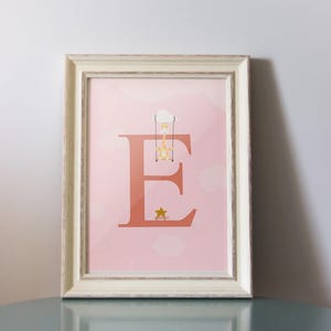 Soft Zeichnung abstrakte Druck, dekorative Wandkunst, Alphabet, buntes Plakat, Kinderzimmer Illustration