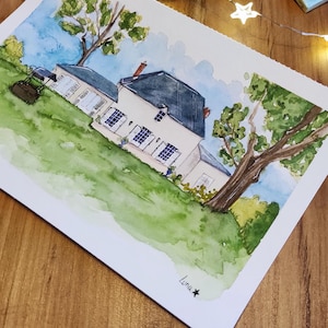Acquarello personalizzato, ritratto, casa, paesaggio, animali, regalo su misura, quadro personalizzato, per offrire un regalo unico