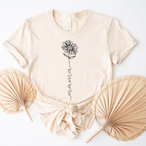 Floral Mama Shirt, Mother&#39;s Day Gift, Flower Shirts, Minimal Mom Shirt, Gift For Mom, Cute Mom Shirt, Mothers Day Shirt