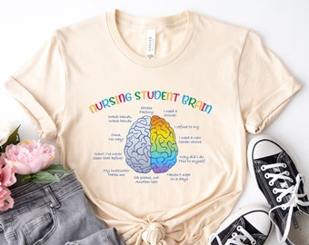 Funny Nursing Student Brain Shirt, Perfect Nurse Gift for Nurse Day, Nursing School Shirt, Future Nurse Tshirt