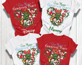 Christmas Family Matching Sweatshirt, Custom Disney 2025 Family Christmas Shirt, Mickey Very Merry Christmas Party Tee, Disney Holiday Shirt