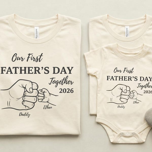 Personalized Father's Day Shirt, Our First Father's Day Tshirt, Custom First Time Dad Tee, New Dad Gift Shirt, Dada Tshirt