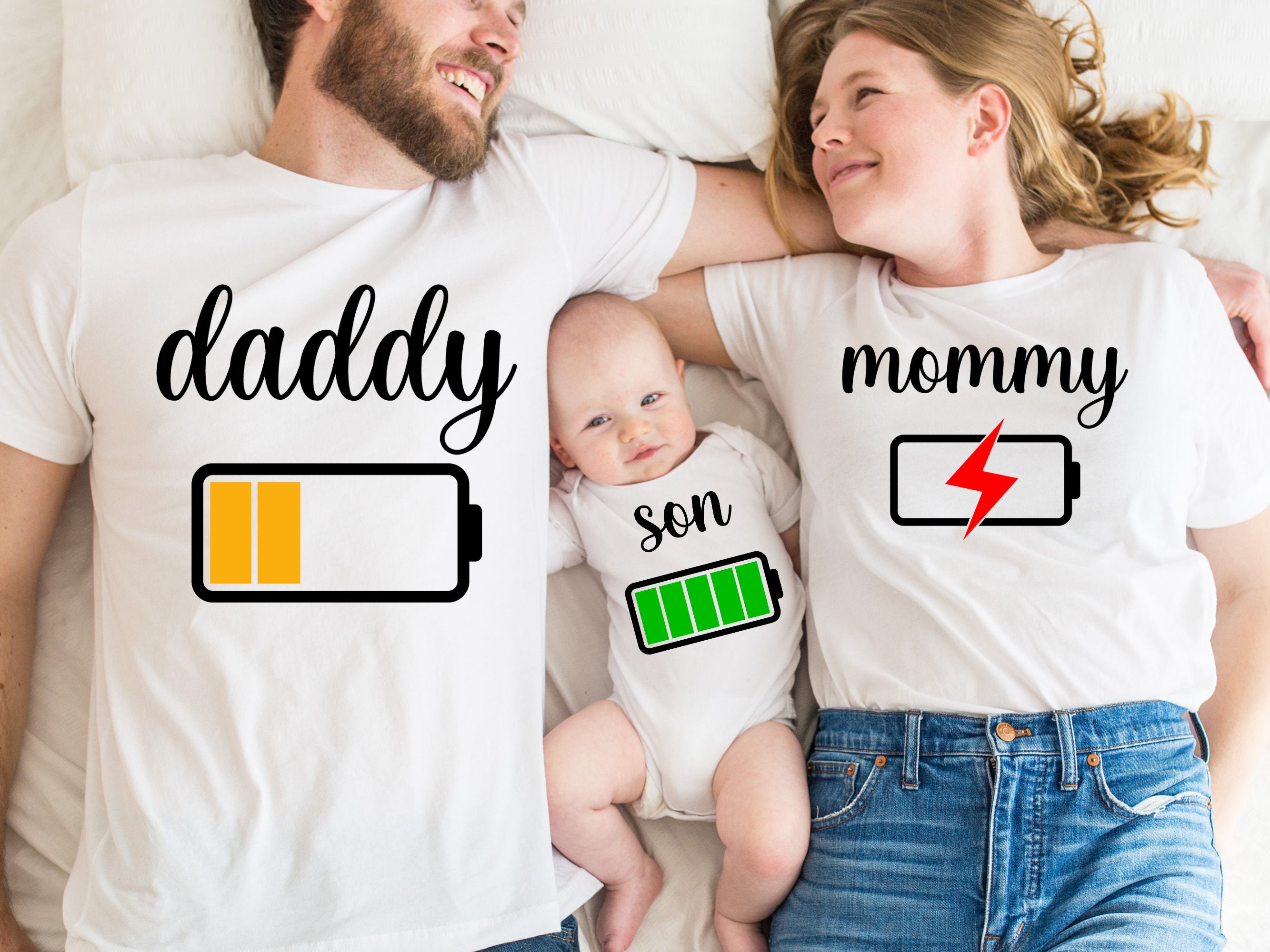 Battery Family Shirts, Low Battery Full Battery Shirt, Funny Matching ...