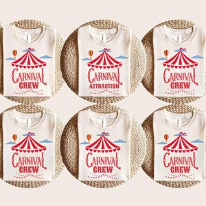 Matching Carnival Crew And Attraction Birthday Shirts, Carnival Crew Birthday TShirts, Carnival Theme Party Tees, Matching Birthday Family