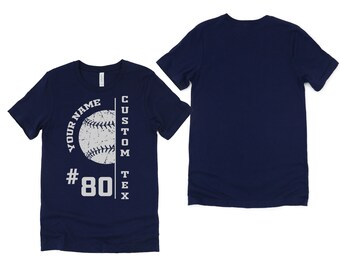 Baseball Tshirt with Custom Number and Name, Sports Shirt, Custom Baseball Team Shirt, Personalized Baseball Gifts, Baseball Team Shirt