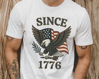 4th Of July 1776 Eagle Shirt For Men And Women, USA Bald Eagle T-Shirt, USA Patriotic Eagle Tee, 1776 4th Of July Gift For Veteran