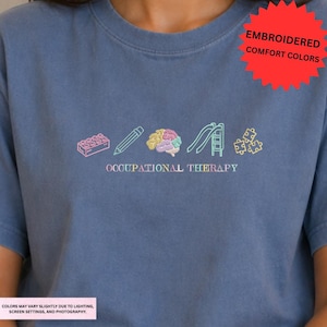 Occupational Therapist Embroidered Shirt, Minimalist OT Month TShirt, COTA Graduation Gift, Therapy Student Outfit