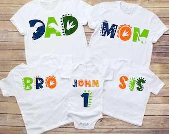 Matching Family Dinosaur Shirts, Dinosaur Birthday T-shirts, Custom Birthday Gift, Kids Dino, Baby Dino, Dinosaur Outfit, Mama Daddy Saurus