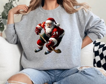 Hockey Christmas Shirt,  Ice Hockey Christmas Sweatshirt, Christmas Sports TShirt