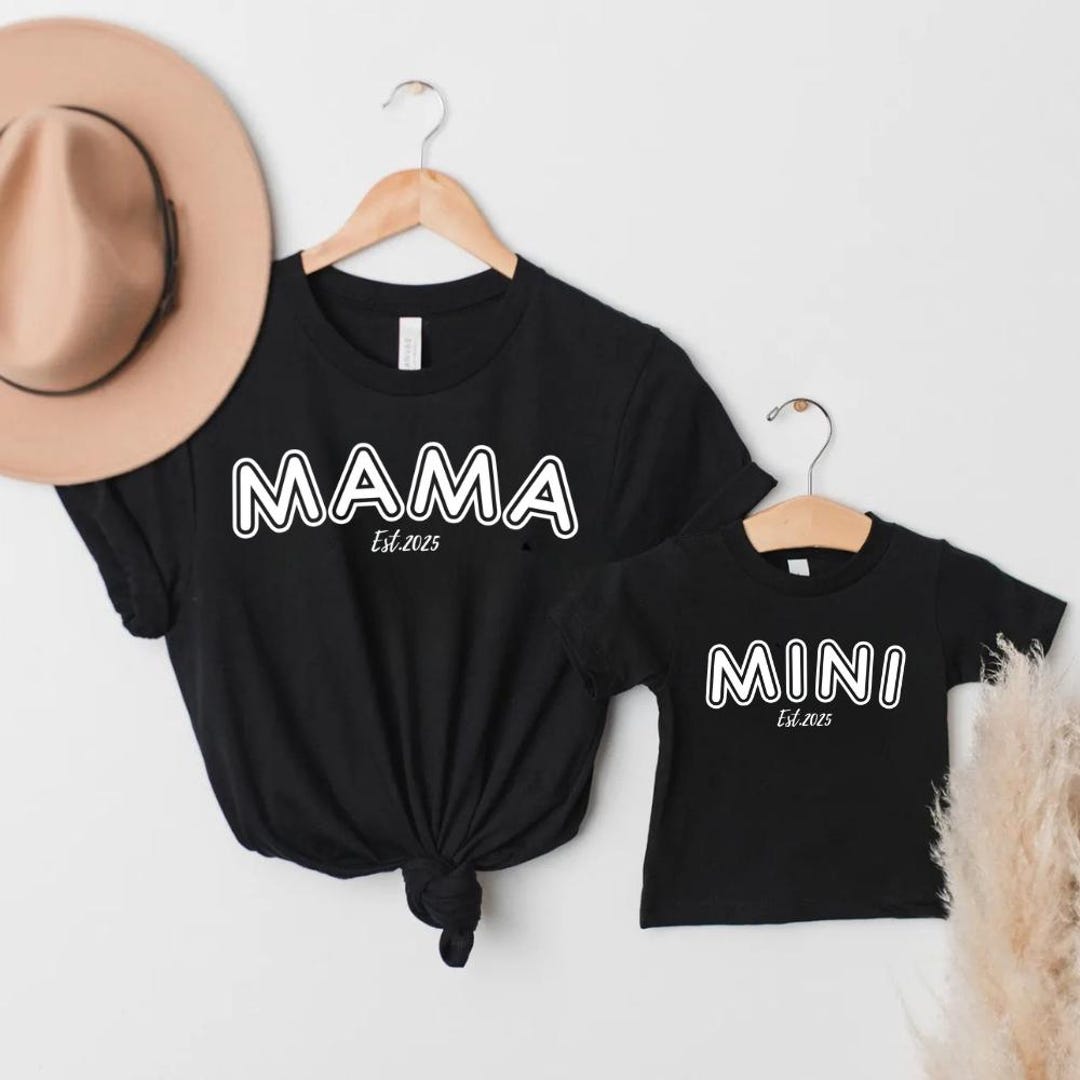 Mama and Mini Matching Shirt, Custom Est Mama Mini T-shirt, Mom and ...