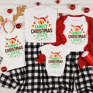 Christmas Family Matching Shirts, christmas 2025, Holiday Pajama T-Shirts, Xmas Outfit for Family, Mom Dad Kids Baby Matching Christmas Tee,
