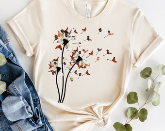 Dandelion Chicken Flower Shirt, Funny Chicken Shirt, Chicken Flower Shirt,  Ladies Chicken Tshirt, Dandelion Chicken Shirt