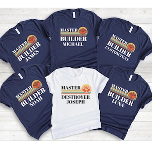 Custom Master Builder Shirt, Master Builder Group Shirts, Family Reunion T-Shirts, Family Group Tees, Building Blocks Group Gift
