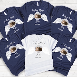 Angel Wings Memorial T-Shirt, In Loving Memory, Rest in Peace, Funeral & Remembrance, Sublimation Photo Shirt, RIP Sweatshirt