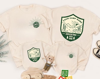 Custom Camp Troop Badge Graphic Shirt, Custom Camp T-Shirt, Personalized Summer Camping Tee, Custom Camp Troop Badge Shirt