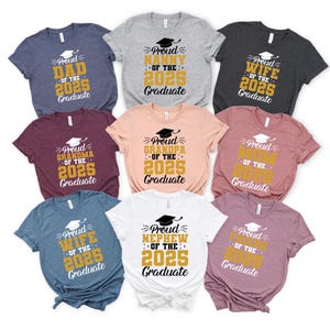 Personalized Graduation Shirts, Proud Mom of a 2025 Graduate Shirts, Class of 2025 Family Graduation Shirts, Graduation Party Gift