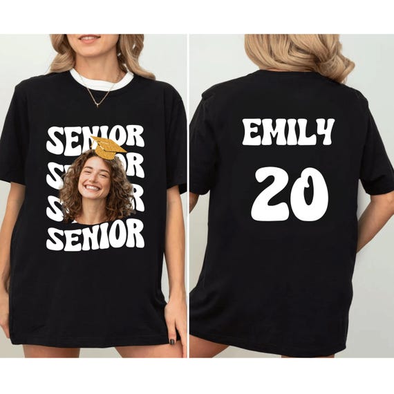 Custom Senior Face Name Graduation T-shirt, Senior Class Of 2026 Shirt, Custom Graduation Year Shirt, High School, Senior Photo Shirt