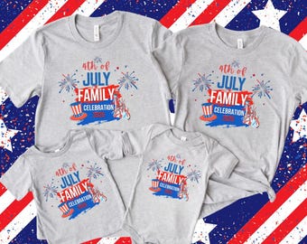 4th Of July Family Celebration 2025 Matching Shirt, 4th Of July Family Matching T-Shirt, Patriotic Family Gifts, Independence Day Tees