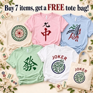 Mahjong Tile Group Halloween Shirts, Matching Family Coworker Costume Tees, Office Teacher Party Outfit, Game Night T-Shirt
