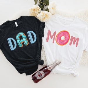 Donut Mom And Dad Shirts, Family Donut Shirts, Donut Dad Tee, Birthday Family Shirts, Donut Mom Shirt, Family Donut Theme Birthday Shirts