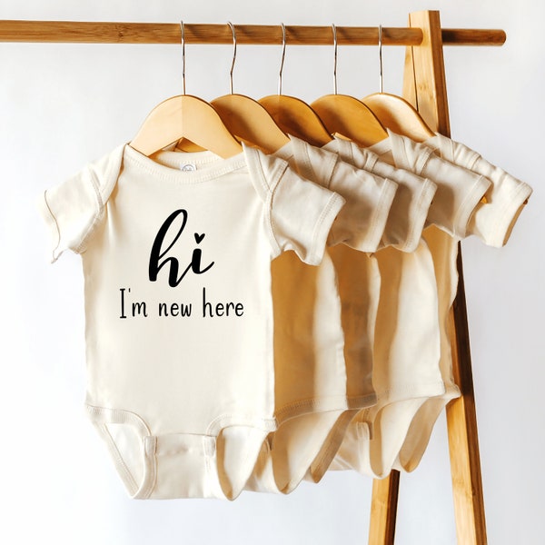 Hi Im Here Newborn Bodysuit, New Baby Bodysuit, Newborn Coming Home Outfit, Go Home Outfit,Newborn Outfit, Hospital Outfit for Newborn Baby,