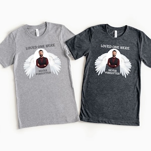 Personalized Memorial Shirt, Custom Funeral Shirt, Rest In Peace Shirt, Custom Photo Shirt, Angel Wings Memorial T-Shirt