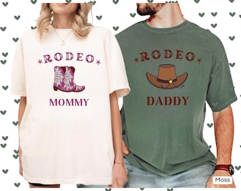 Comfort Colors® Rodeo Mama Shirt, Rodeo Daddy Shirt, Western Mama T-Shirt, Country Mama Daddy, Matching Mom Dad Tees,Mom and Dad Rodeo Shirt