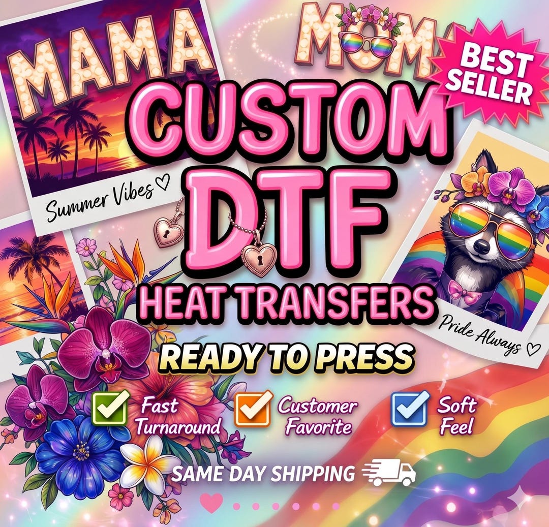 Custom DTF Transfer: Full Color Heat Transfer, Gang Sheet - Etsy