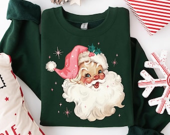 Retro Santa Claus Sweatshirt, Vintage Santa Shirt, Christmas Santa Sweatshirt, Holiday Sweater, Santa Face Tee, Christmas Gift,  Christmas,