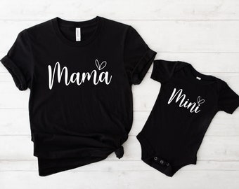 Mama Mini Shirt, Matching Mother's Day Shirt, New Mom Shirt, Mommy And Me Shirt, Mama Mini Heart, Matching Mommy And Kid Tee