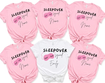 Custom Sleepover Squad Shirt, Sleepover Party Shirt, Sleepover Pajama Shirts, Slumber Party Shirts, Sleepover Girl Shirts, Party Girls Shirt