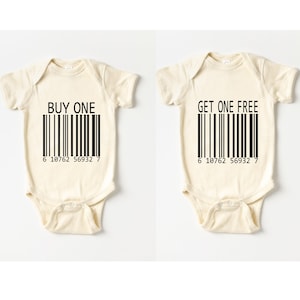 Buy One Get One Free Twin Bodysuit, Twin Baby Cloth, Funny Twin Tshirt, Cute Twin Baby Shirt, Twin Baby Gift, Funny Twins Announcement Tee