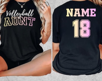 Volleyball TShirt, Custom Auntie Sweatshirt, Volleyball Aunt Shirt, Family Matching Game Day Tee