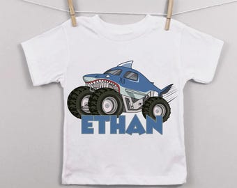 Personalized Monster Truck Shirt, Boys Monster Truck Shirt, Custom Boy Birthday Party Tshirt, Monster Truck Boy Toddler Youth Kids