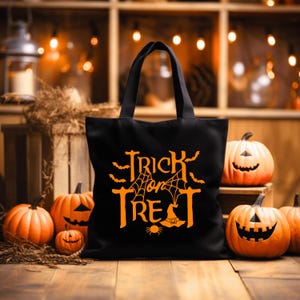 Kids Trick Or Treat Bag, Trick Or Treat Candy Bag, Halloween Tote Bag, Spooky Season Halloween Candy Bag, Trick Or Treat Tote Bag