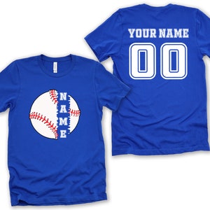 Two Sided Baseball Tshirt with Custom Number and Name, Sports Shirt, Custom Baseball Shirt, Personalized Baseball Gifts, Baseball Team Shirt
