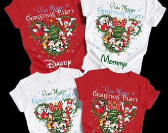 Custom Disney 2025 Matching Family Christmas Shirt, Disney Holiday Trip Shirt, Christmas Family Sweatshirt, Mickey Merry Christmas Party Tee