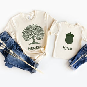 Dad and Baby Matching Shirts, Father Son Shirts, Daddy Kid T-shirt, Oak Tree and Acorn Shirts, Gift for New Dad, Father’s Day Gift Shirt