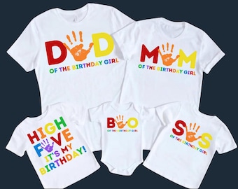 High Five Birthday Shirt, 5th Birthday Family Shirts, High Five Birthday Family Tees, Personalized Birthday Gift Family T-Shirt