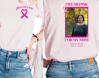 Custom Breast Cancer Awareness Shirt, Personalized Name And Photo Breast Cancer Support Squad T-Shirt, I Wear Pink For, Custom Pink Cancer