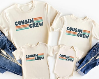Retro Cousin Crew Shirt, Stripes Cousin Crew TShirt, Cool Cousin Team Shirt, Matching Cousin Tees, Matching Family Reunion Gifts
