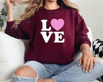 Love Sweatshirt, Love Valentines Sweatshirt, Retro Love Sweatshirt, Valentine's Day Sweatshirt, Valentines Day Gift Hoodie