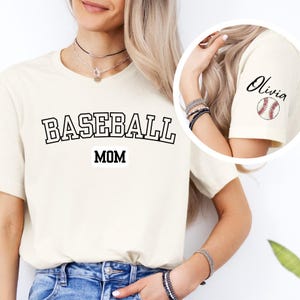 Baseball Mom Game Day Shirt With Kid&#39;s Names, Personalized Baseball Mom Shirt, Baseball Mom T-Shirt, Sport Mom Tees, Mother Birthday Gift,
