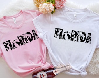 Florida T-Shirt,  Aesthetic Unisex Shirt, Tropical Holiday Shirt, Summer Trip Matching Tee,  Summer Vacation Shirt